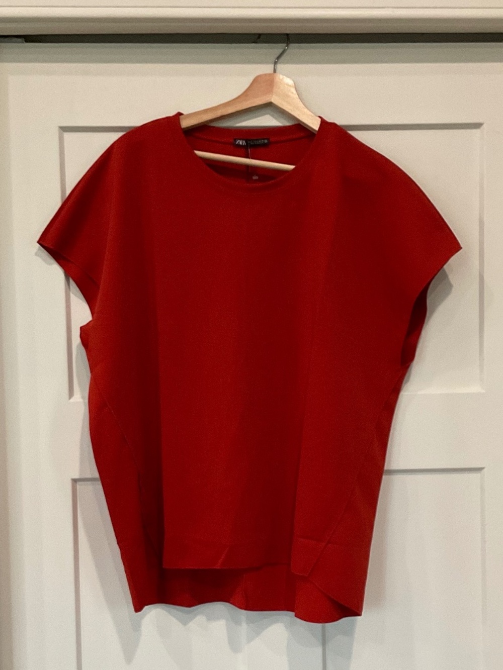 Zara Oversized Sleeveless Burnt Orange Boxy Boatneck Tunic Top NWT